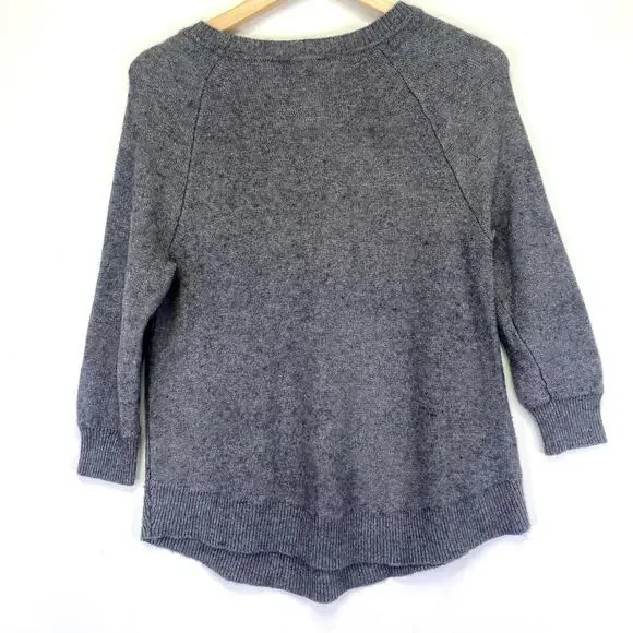 J. Crew Ribbed Crewneck Sweater Womens S Gray Merino Wool Minimalist Cozy Fall - Picture 5 of 8
